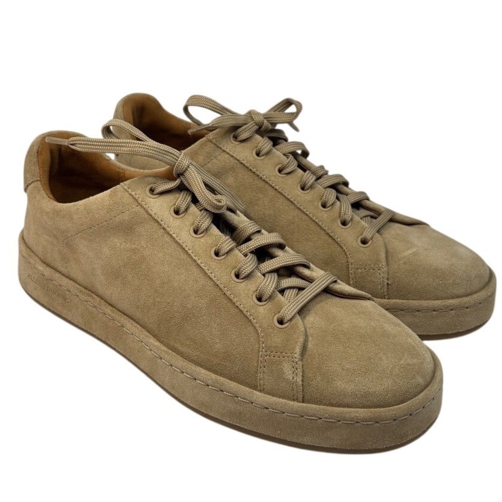 Allen Edmonds Mens Barnes Suede Sneakers Size 8.5 D Tan Bone Low Top Lace Up